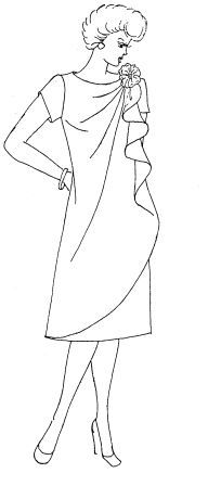 moldes de vestido drapeado en hombro