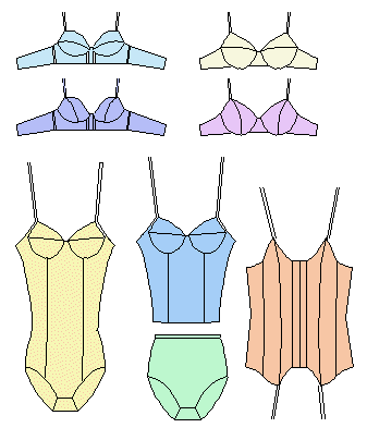 Moldes de ropa intima de dama