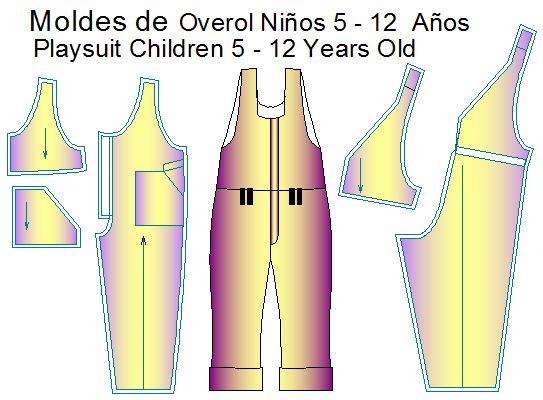 moldes de overol de ni&ntilde;os o infantil